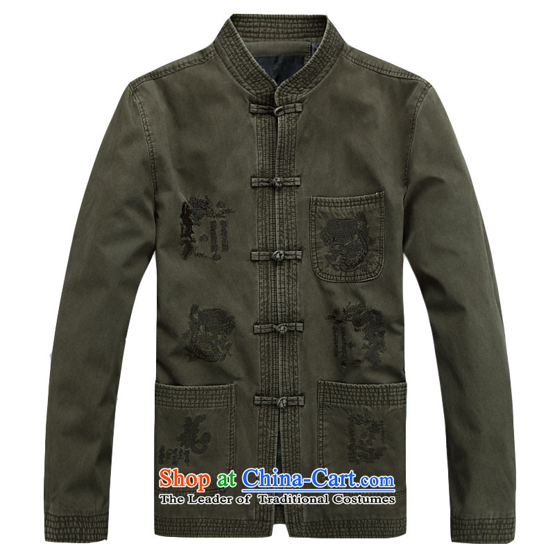 The autumn and winter, older persons in the cotton coat Chinese tunic men casual Tang dynasty thick cotton coat_ 2-color M