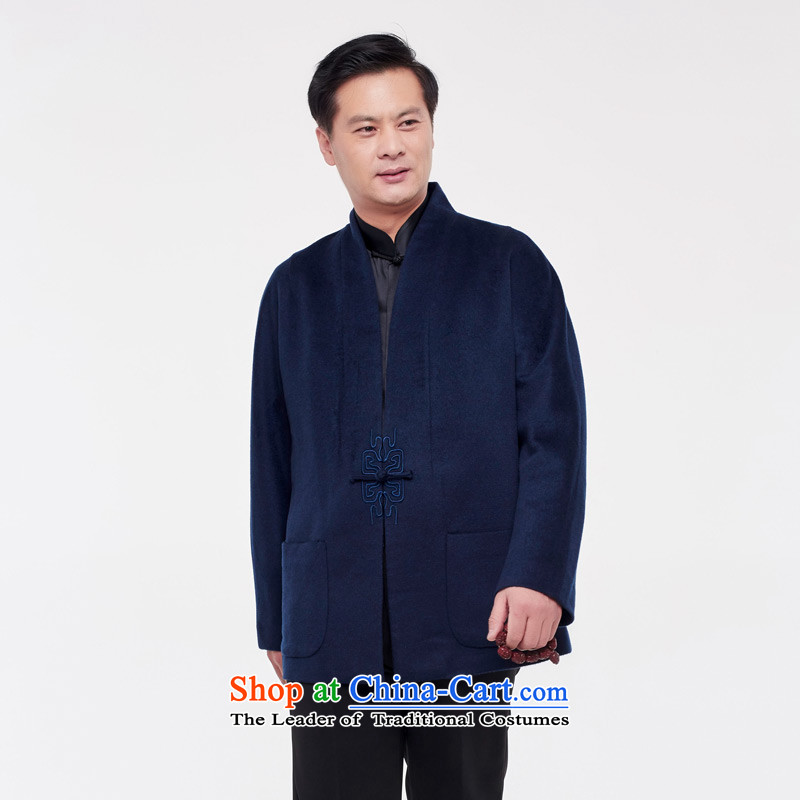 The Tang Dynasty outfits wood really male topcoat gross? t-shirt China wind 2015 autumn and winter in the new elderly men COAT 0908 10 deep blue XL, Wood , , , the true online shopping