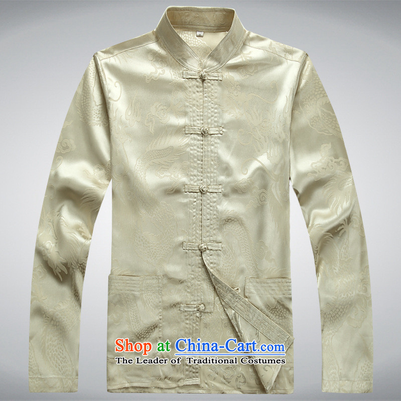 Men's long-sleeved father in the autumn of the Year of Older Persons with Grandpa China wind men kit shirt 2XL, white trousers and in accordance with the property (meitianyihuan days) , , , shopping on the Internet