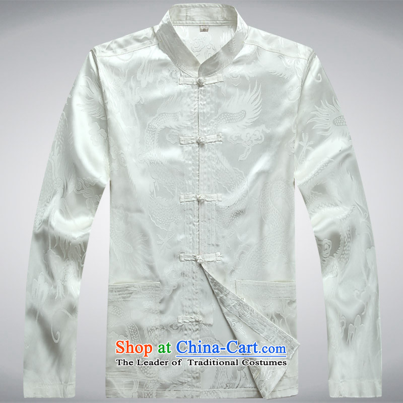Men's long-sleeved father in the autumn of the Year of Older Persons with Grandpa China wind men kit shirt 2XL, white trousers and in accordance with the property (meitianyihuan days) , , , shopping on the Internet