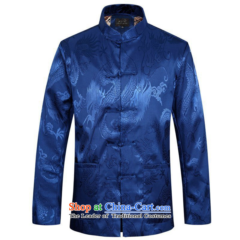 Tang dynasty men of autumn and winter clothes in the new elderly father jackets jacket coat Chinese cotton coat blue thin cotton 180, the United States in accordance with the property (meitianyihuan days) , , , shopping on the Internet