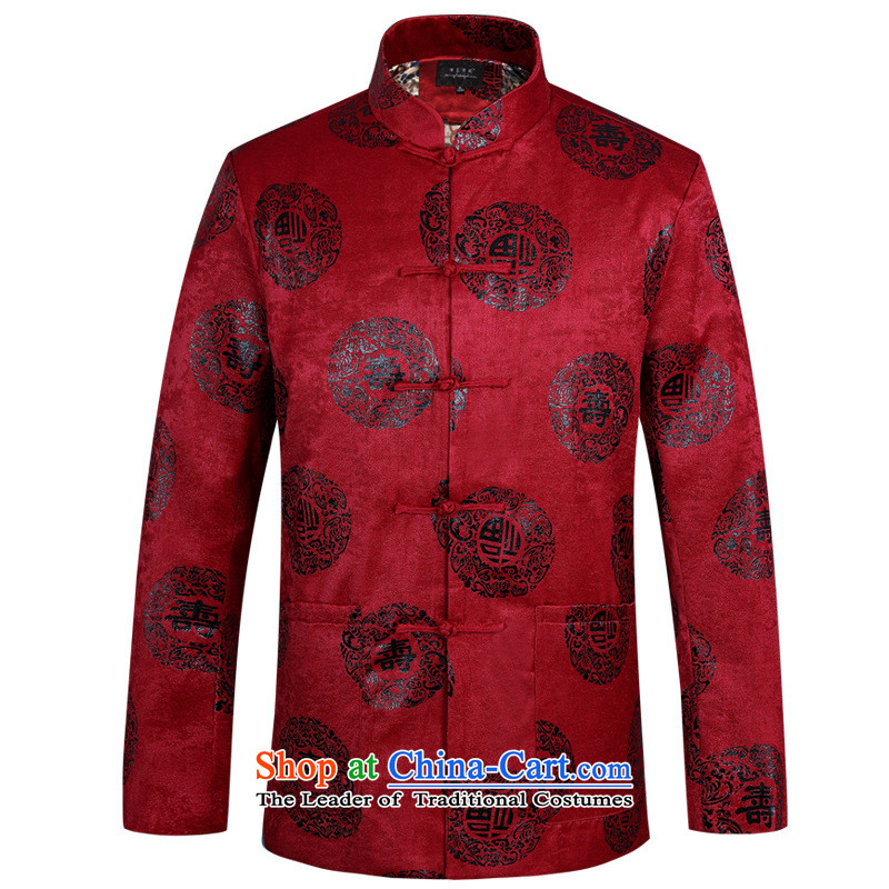 Men's overcoat. older men of autumn and winter load dad robe  national costumes Tang Red single Yi170