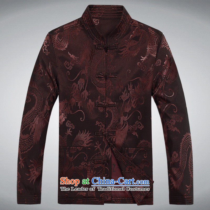 Tang dynasty of autumn and winter new clothes Chinese men's long-sleeved sweater wind jacket in older lady father color 170