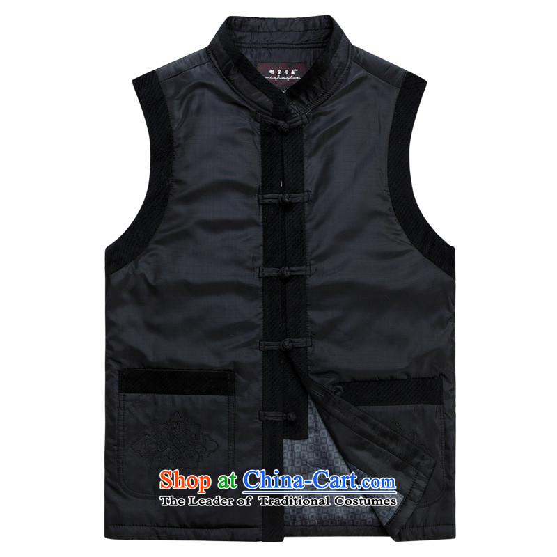 Tang dynasty men of autumn and winter cotton vest in the number of older sleeveless Ma Folder Replace Chinese shirt black father thin cotton 175 days in accordance with the property (United States) has been pressed meitianyihuan shopping on the Internet