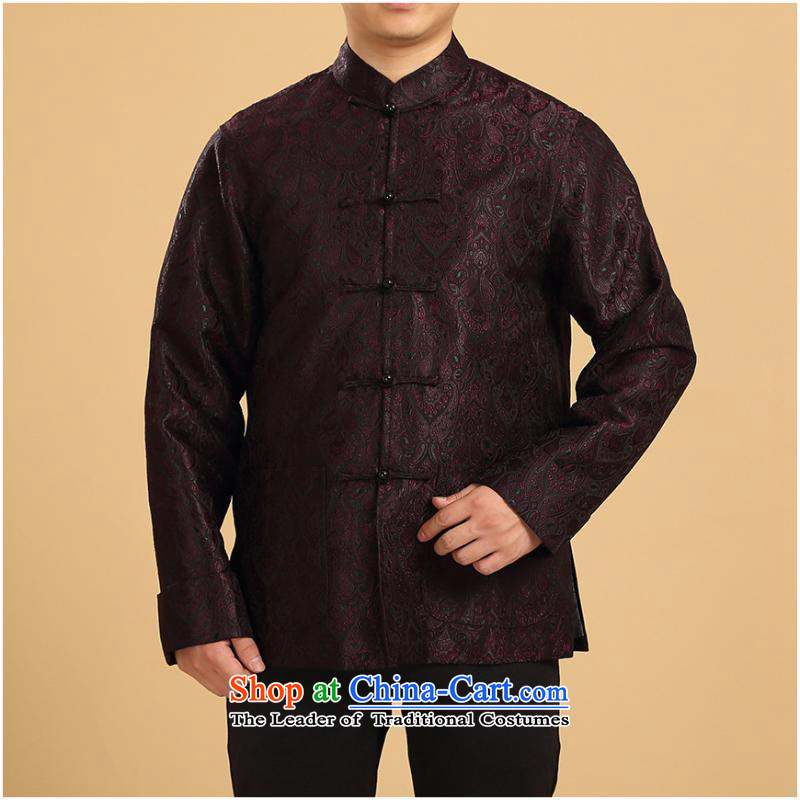 Tang Dynasty men in long-sleeved-elderly men fall and winter jackets Chinese men's shirts jacket Han-load dark violet single father 3XL, Yi Mei days in accordance with the property (meitianyihuan) , , , shopping on the Internet