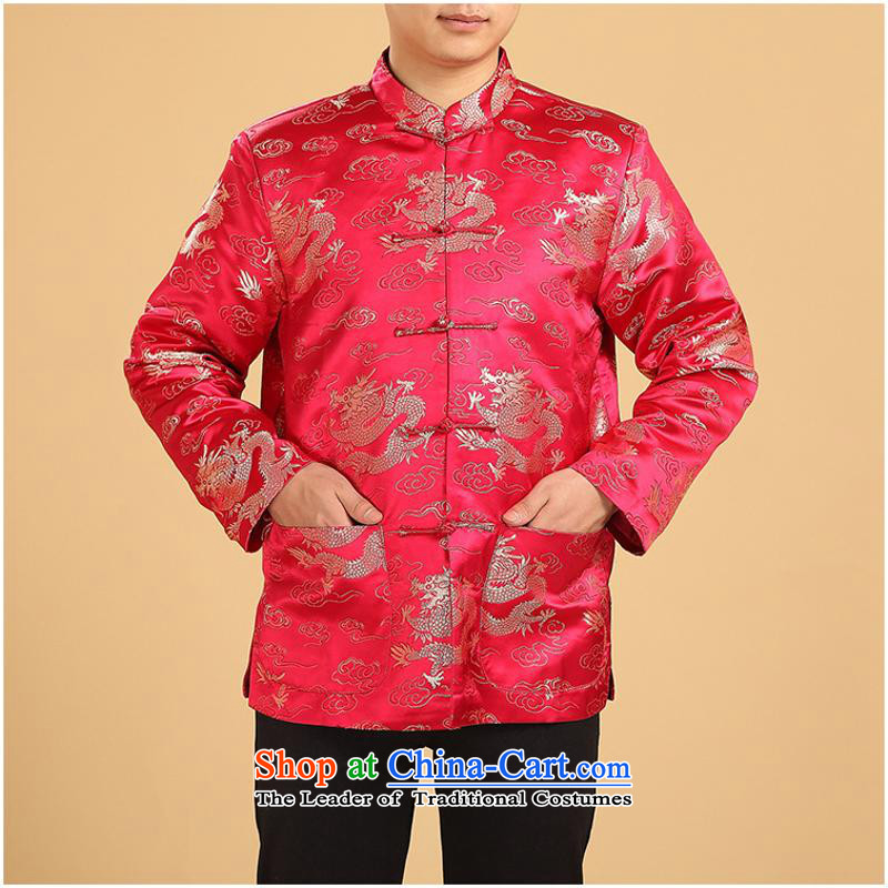 In older men Tang Gown robe Wind Jacket coat Chinese boxed long-sleeved shirt thoroughly father of autumn and winter clothing 3XL, Red single Kim Mi-days in accordance with the property (meitianyihuan) , , , shopping on the Internet