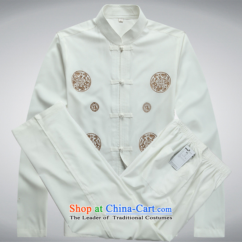 The elderly in the autumn and winter men Tang dynasty long-sleeved Kit Chinese father blouses Taegeuk new trouthes white 3XL, us in accordance with the property (meitianyihuan days) , , , shopping on the Internet