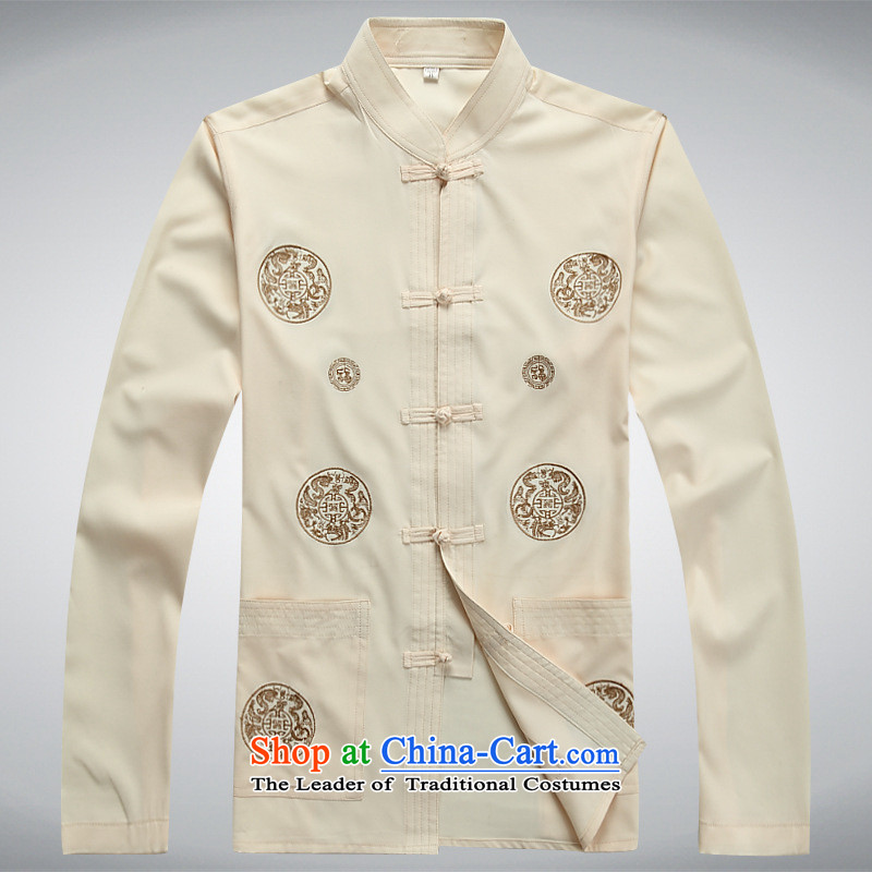 The elderly in the autumn and winter men Tang dynasty long-sleeved Kit Chinese father blouses Taegeuk new trouthes white 3XL, us in accordance with the property (meitianyihuan days) , , , shopping on the Internet