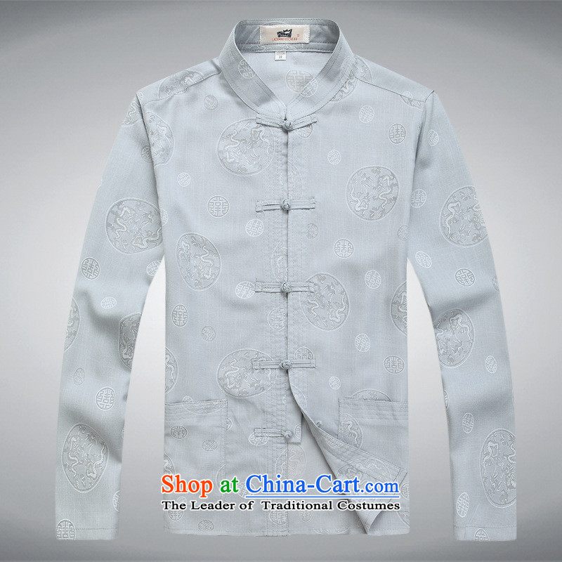 Men in Tang Dynasty long-sleeved older autumn and winter) kit shirt with Taegeuk track suit father pants practice suits us day in accordance with beige 3XL, Hwan (meitianyihuan) , , , shopping on the Internet