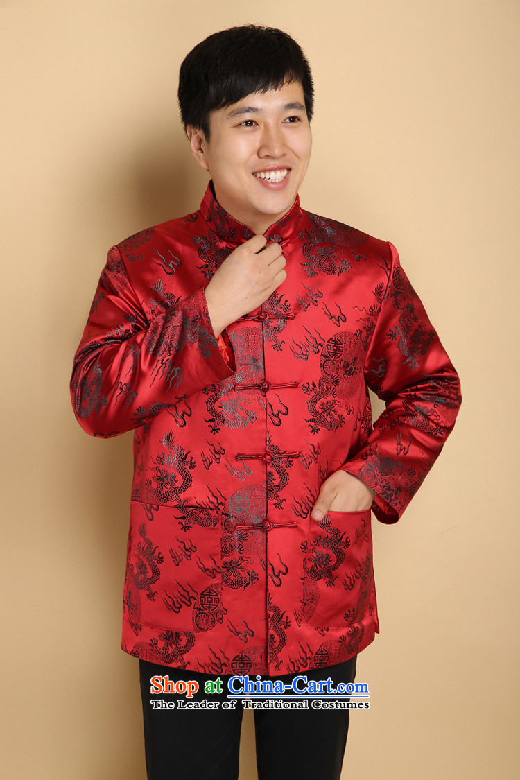 Tang dynasty men of autumn and winter clothes in older Chinese cotton jacket father jacket padded coats of ethnic large red single Yi 2XL Photo, prices, brand platters! The elections are supplied in the national character of distribution, so action, buy now enjoy more preferential! As soon as possible.