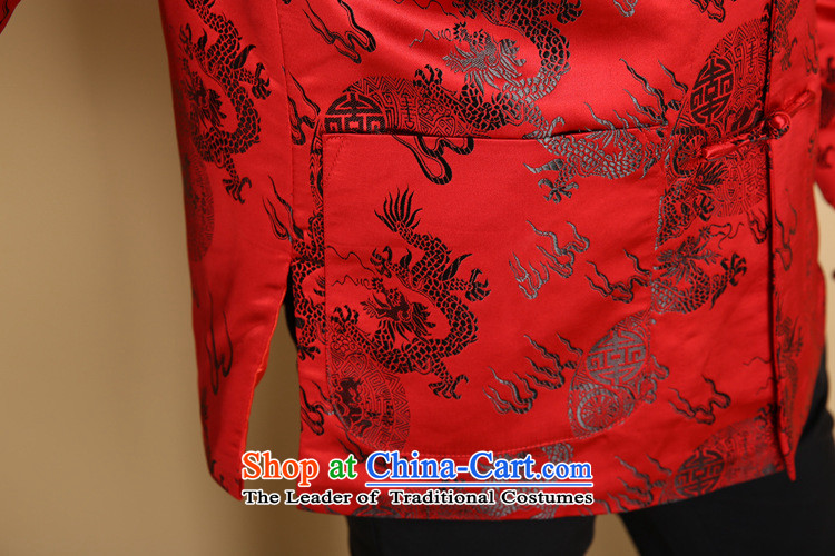 Tang dynasty men of autumn and winter clothes in older Chinese cotton jacket father jacket padded coats of ethnic large red single Yi 2XL Photo, prices, brand platters! The elections are supplied in the national character of distribution, so action, buy now enjoy more preferential! As soon as possible.