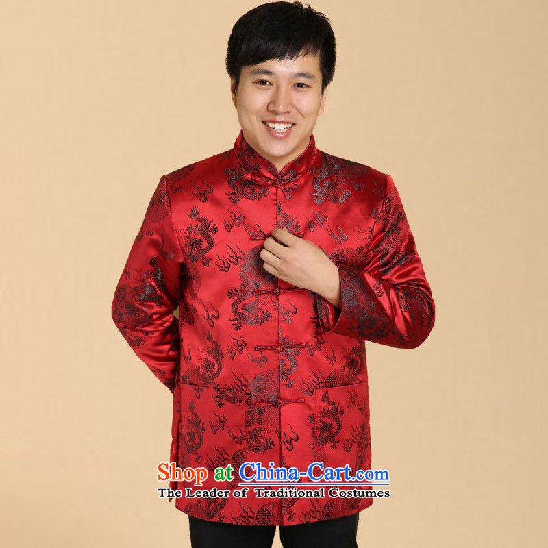 Tang dynasty men of autumn and winter clothes in older Chinese cotton jacket father jacket padded coats of ethnic large red 1- day in accordance with the US 2XL, Yi Hwan (meitianyihuan) , , , shopping on the Internet
