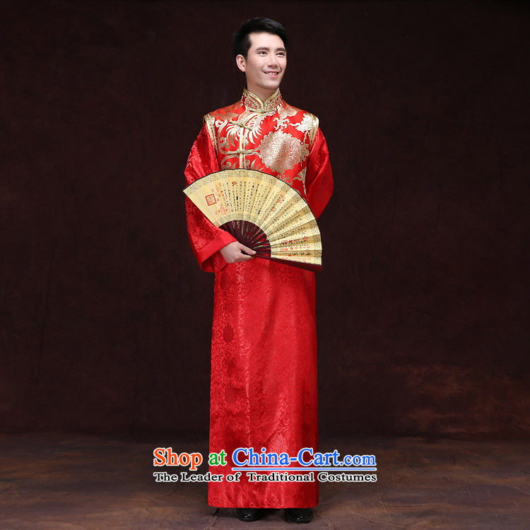 The knot true love-soo wo service men upscale male ancient Chinese tunic red Tang Dynasty Chinese style wedding dress the bridegroom set red picture 1 L picture, prices, brand platters! The elections are supplied in the national character of distribution, so action, buy now enjoy more preferential! As soon as possible.