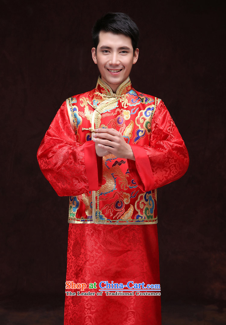 The knot true love-soo wo service men upscale male ancient Chinese tunic red Tang Dynasty Chinese style wedding dress the bridegroom set red picture 1 L picture, prices, brand platters! The elections are supplied in the national character of distribution, so action, buy now enjoy more preferential! As soon as possible.
