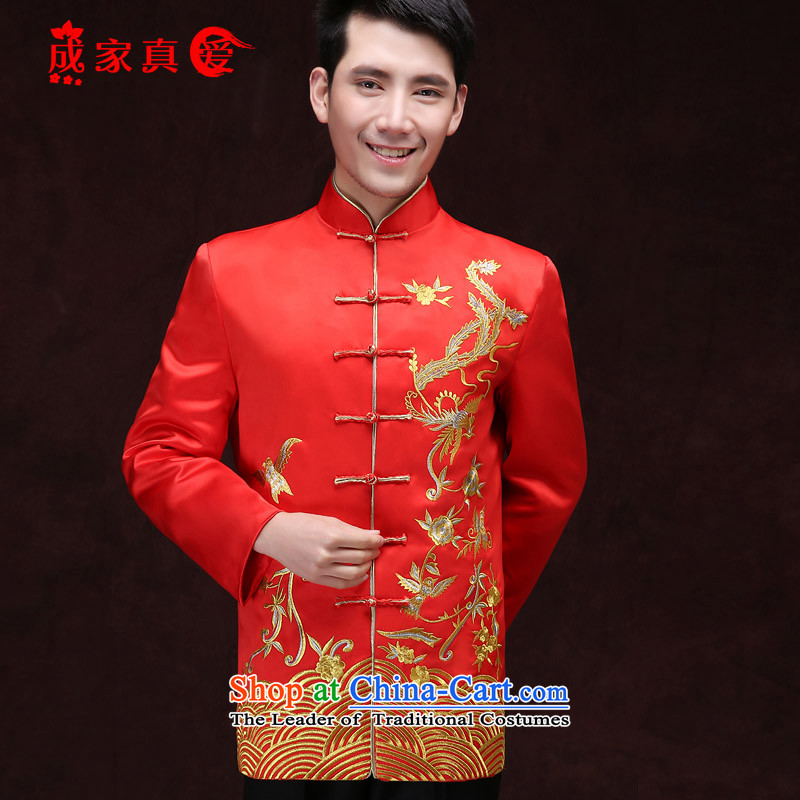 Sau Wo service men married to groom load Chinese men Tang Dynasty Sau Wo Service collar costume hi-marriage bows dress photo 1 separate shirt priceM