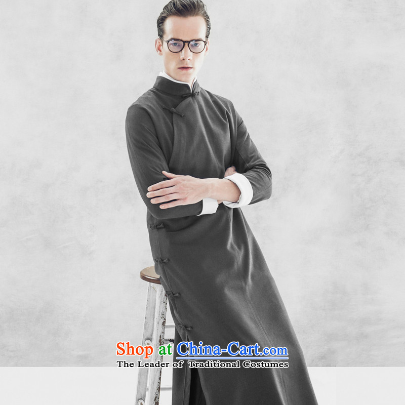 Seventy-tang autumn and winter Chinese collar size improved men is pressed to the national costumes retro style cheongsams robe photography clothing will serve gray M comic dialogs for the pre-sale of one week, Tsat Tang (seventang design shopping on the