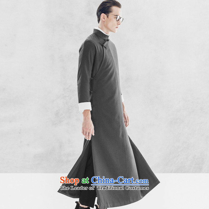 Seventy-tang autumn and winter Chinese collar size improved men is pressed to the national costumes retro style cheongsams robe photography clothing will serve gray M comic dialogs for the pre-sale of one week, Tsat Tang (seventang design shopping on the