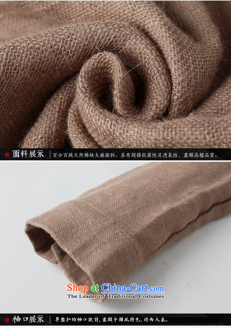 2015 Autumn and Winter New Men disc without a solid color for the China Wind Jacket coat linen solid color T-shirt brown 3XL men picture, prices, brand platters! The elections are supplied in the national character of distribution, so action, buy now enjoy more preferential! As soon as possible.
