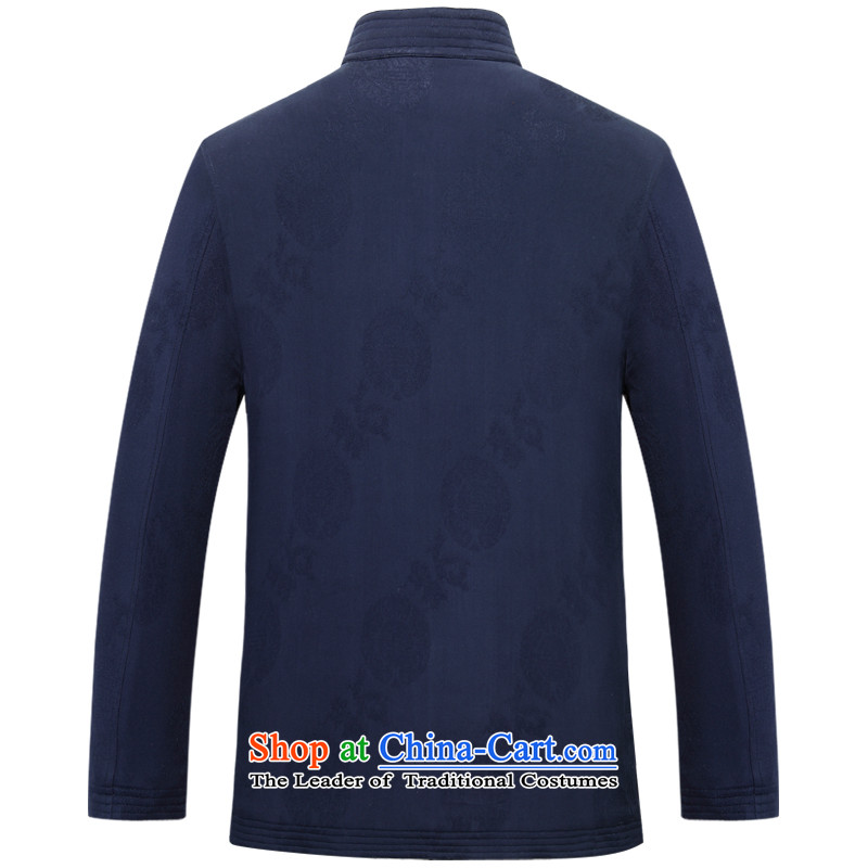Bosnia and the elderly in the winter line thre new male taxi fare, lint-free cotton waffle Tang dynasty of ethnic Chinese collar long-sleeved jacket robe F88010 Tang  XL/180, blue line (gesaxing Bosnia and thre) , , , shopping on the Internet