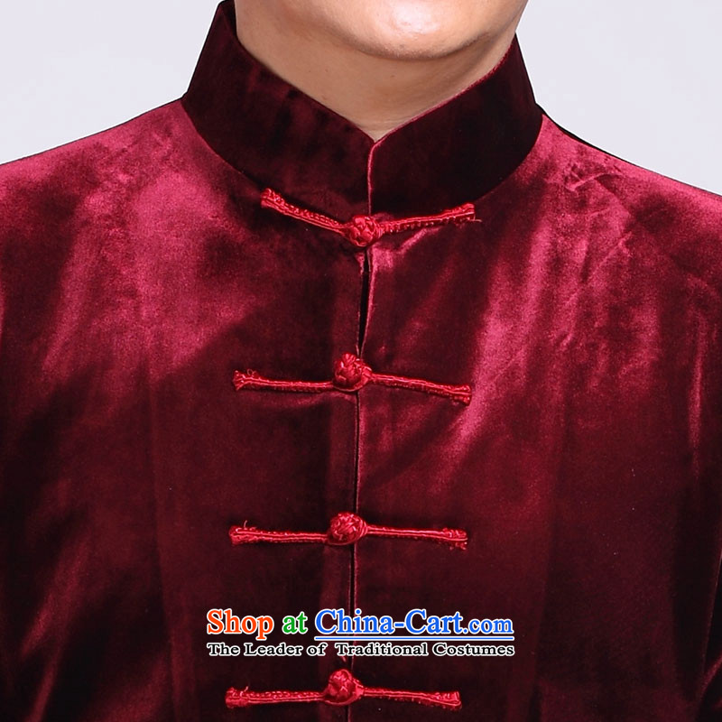 In the autumn of Chung On South Men Tang dynasty scouring pads long-sleeved jacket stitching cuffs Chinese Tang dynasty China wind men's jackets national costumes long-sleeved sweater 2XL, chestnut horses (nansongnian ode to the south) , , , shopping on t