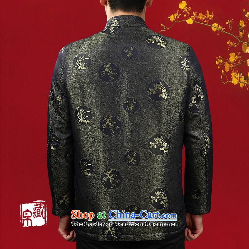 8D man hiding winter Tang Dynasty Chinese national costumes cotton coat in older China wind damask disc red red, 14016 170/M, Tibetan Silk , , , shopping on the Internet