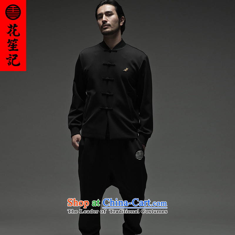 His Excellency spend a note national retro China wind and unicorn lotus tray clip baseball movement Neck Knitted Sweater Tang Dynasty Black XL, spend the autumn and winter (HUSENJI Polisario) , , , shopping on the Internet