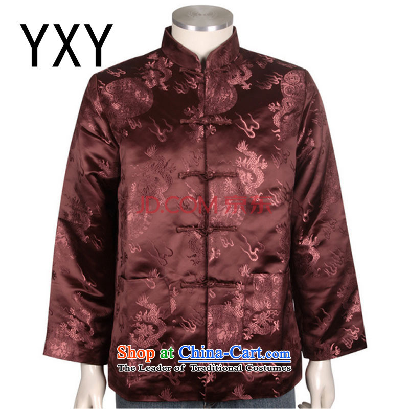 At the end of the elderly in the stylish light clothes men's winter coats cotton Tang dynasty China DY0708 services red XXL