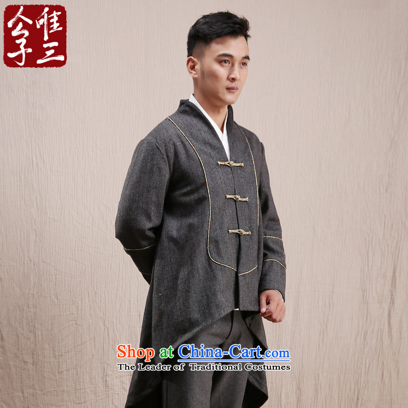 Cd 3 model 翰林学士 China wind wool a long gown, a mantle gowns Tang Dynasty Chinese winter coats Dark Gray Movement (XXL), CD 3 , , , shopping on the Internet