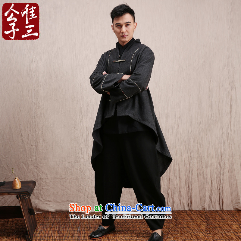 Cd 3 model 翰林学士 China wind wool a long gown, a mantle gowns Tang Dynasty Chinese winter coats Dark Gray Movement (XXL), CD 3 , , , shopping on the Internet
