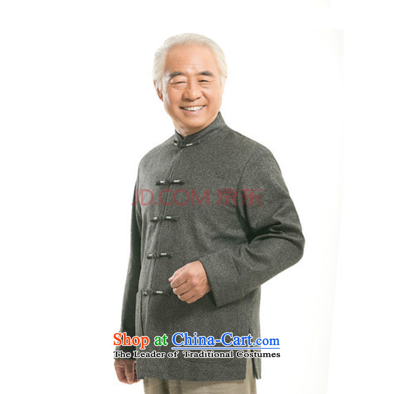 In older men long-sleeved shirt Chinese Tang dynasty older persons jacket? men DY9821 gross light gray M is small-mi (LOVELY BEAUTY , , , shopping on the Internet