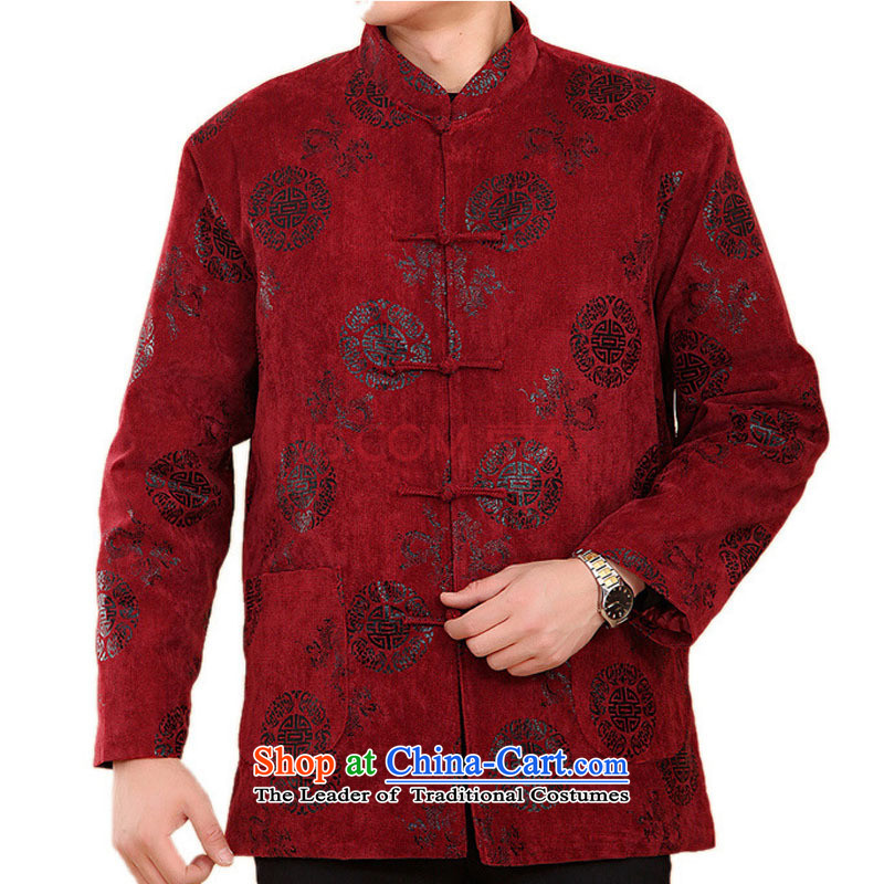 Chinese leisure. older men long-sleeved Tang dynasty thick cotton plus winter jackets DY2060 Red M-yuk Love (yubu's step love , , , shopping on the Internet