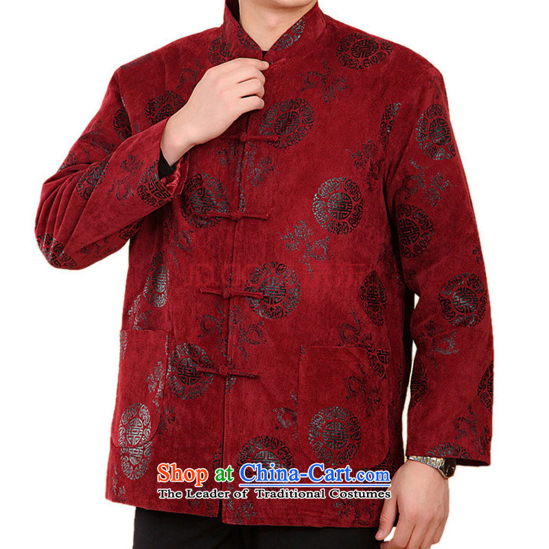 Chinese leisure. older men long-sleeved Tang dynasty thick cotton plus winter jackets DY2060 Red M-yuk Love (yubu's step love , , , shopping on the Internet
