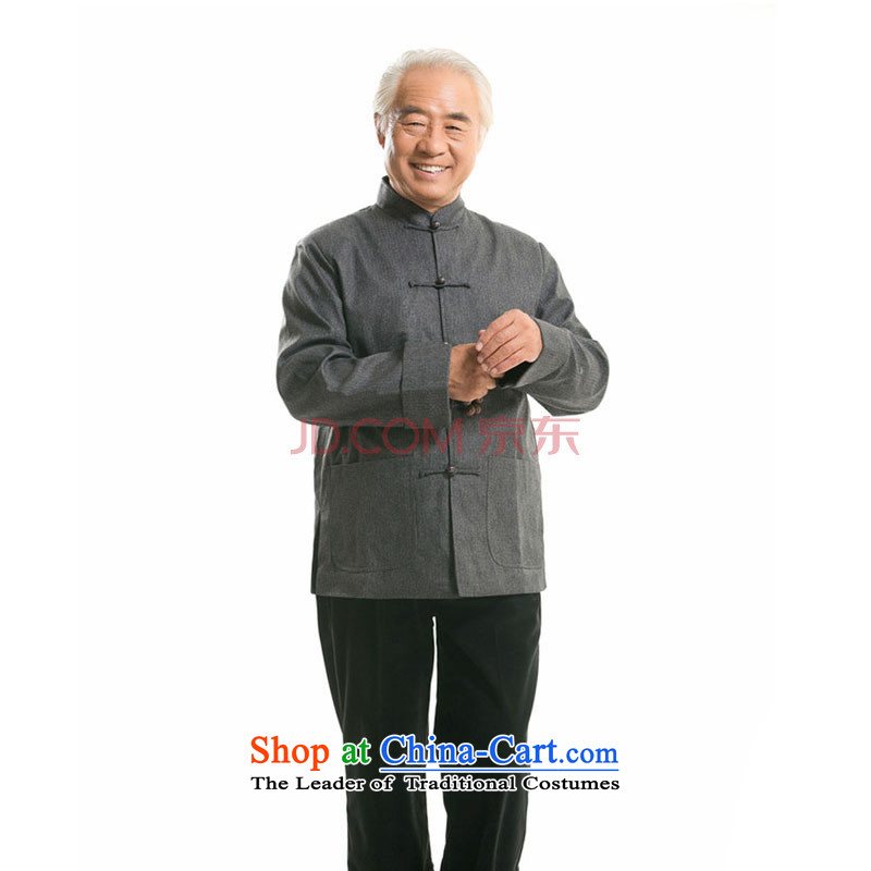 Tang dynasty men in long-sleeved older Chinese Han-father festive upscale jacket DY1361 gray XL, Jade Love step (yubu's love) , , , shopping on the Internet