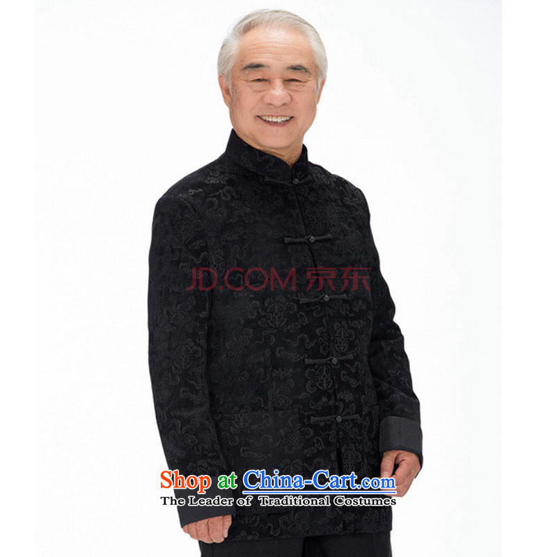 In older men herbs extract Tang casual thick long-sleeved Tang Dynasty Xiangyun ethnic men Tang jacket DY1316 black M step-yuk (yubu's love love) , , , shopping on the Internet
