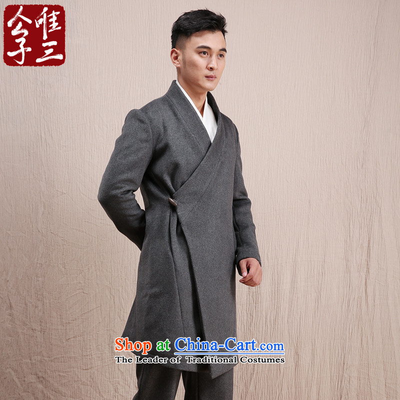 Cd 3 Model Han Changfeng China wind wool coat man long, but the Chinese Tang Dynasty Recreation coats of national services winter gray jumbo (XL), CD 3 , , , shopping on the Internet