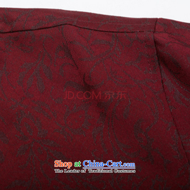Cotton long-sleeved autumn and winter stay in Tang Dynasty older Chinese leisure Mock-neck manually Tang dynasty DY0799 snap- dark red XXXL, is small-mi (LOVELY BEAUTY , , , shopping on the Internet