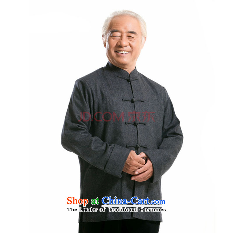Men's Jackets for autumn and winter by long-sleeved Tang Dynasty Chinese manual disk? Gross deduction Mock-neck Tang dynasty DY0769  XXL, gray step-yuk (yubu's love love) , , , shopping on the Internet