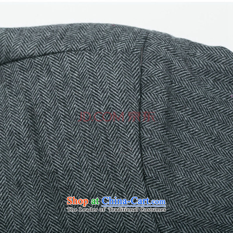 Men's Jackets for autumn and winter by long-sleeved Tang Dynasty Chinese manual disk? Gross deduction Mock-neck Tang dynasty DY0769  XXL, gray step-yuk (yubu's love love) , , , shopping on the Internet