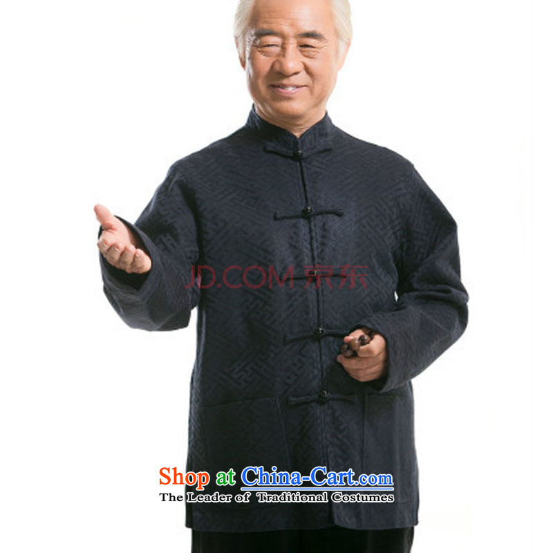 Middle-aged men fall and winter casual father in older men Tang dynasty cotton long-sleeved shirt with blue XXXL, DY0770 Tang is small-mi (LOVELY BEAUTY , , , shopping on the Internet