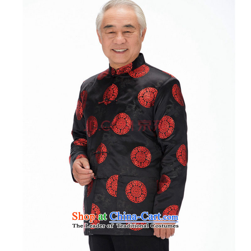 Tang dynasty long-sleeved-robe disc in cotton coat detained older men Tang dynasty jacket Fall/Winter Collections DY0757 black S, Jade Love step (yubu's love) , , , shopping on the Internet