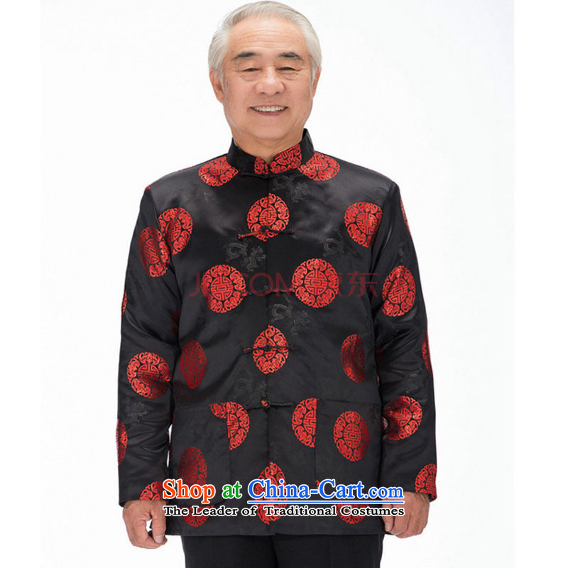 Tang dynasty long-sleeved-robe disc in cotton coat detained older men Tang dynasty jacket Fall/Winter Collections DY0757 black S, Jade Love step (yubu's love) , , , shopping on the Internet