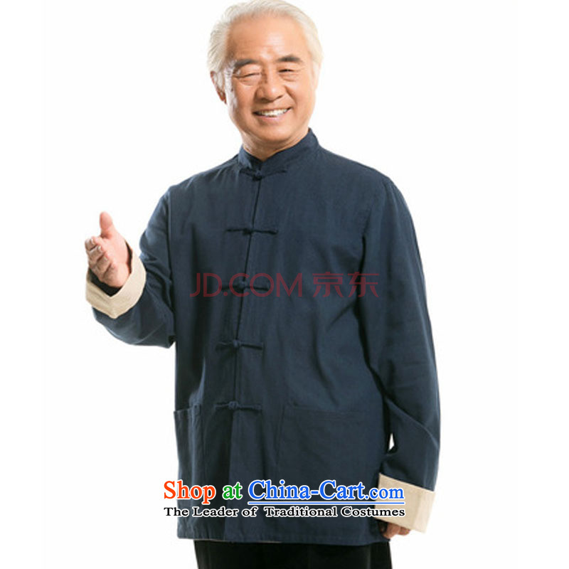 Autumn and winter cotton linen Tang Dynasty Men's Shirt retro Dress Casual wear on both sides of the Tang Dynasty Chinese male DY0737 black , L, is small-mi (LOVELY BEAUTY , , , shopping on the Internet