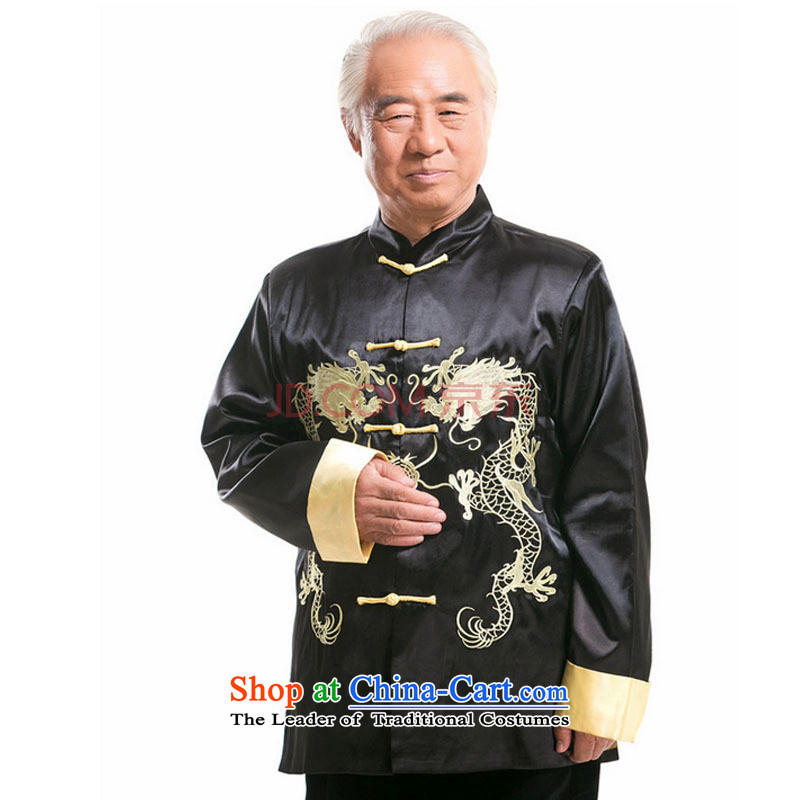 The Chinese Tang dynasty collar sheikhs wind in older Ssangyong embroidery Tatsuo DY004 will  step-yuk of black, L, land (yubu's love shopping on the Internet has been pressed.)