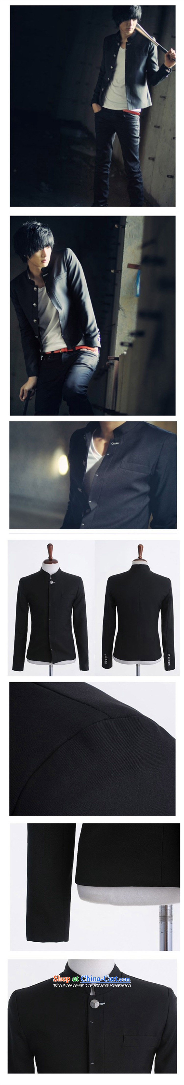 Card of the new 2015 sub-Korean men Street Chinese tunic preppy men Sau San Tong-men and thick jacket coat black silky (thin) XXL picture, prices, brand platters! The elections are supplied in the national character of distribution, so action, buy now enjoy more preferential! As soon as possible.