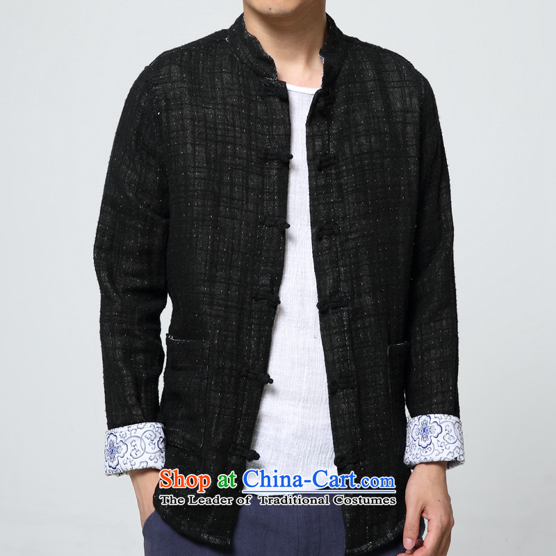 Card will fall and winter 2015 sub-New China wind Men's Mock-Neck pure linen coat Morris , L, card of the MINURSO has been pressed shopping on the Internet