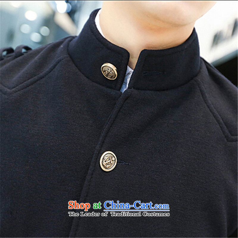Card will fall and winter 2015 sub-new smart casual male Korean young trendy retro Sau San leisure? The Chinese tunic wind jacket and dark navy blue XL equivalent to the code, we screening shopping on the Internet has been pressed.