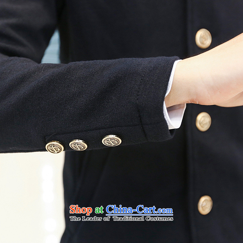 Card will fall and winter 2015 sub-new smart casual male Korean young trendy retro Sau San leisure? The Chinese tunic wind jacket and dark navy blue XL equivalent to the code, we screening shopping on the Internet has been pressed.