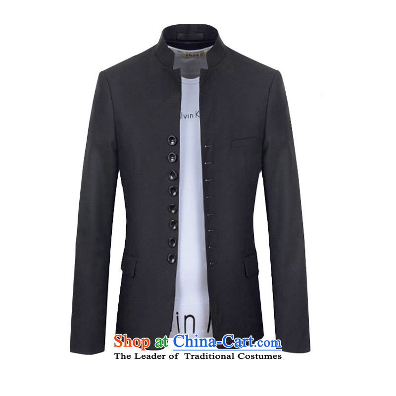 Card of the new 2015 sub-youth China wind retro-reduced Chinese tunic suit collar leisure jacket light gray 180/96(XL), Putin wine , , , shopping on the Internet