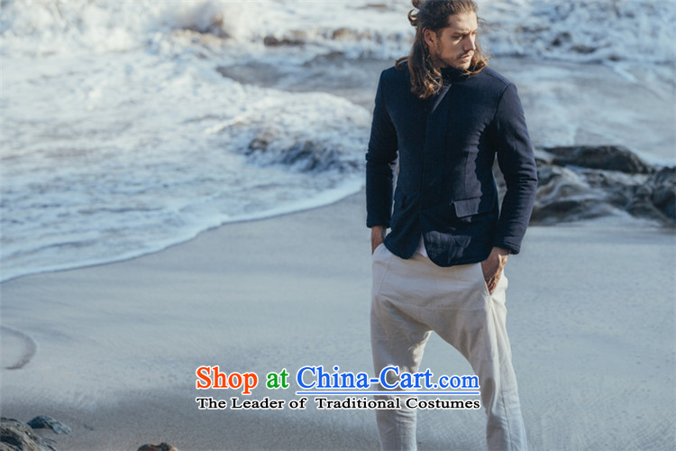 Hee-Snapshot Lung Men Chinese tunic robe men winter shirts Chinese style reminiscent of the cotton linen collar badges of dark black cotton S picture, prices, brand platters! The elections are supplied in the national character of distribution, so action, buy now enjoy more preferential! As soon as possible.