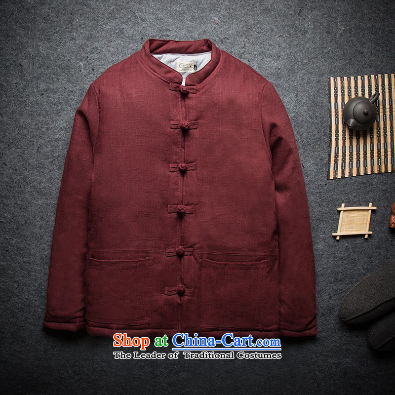 Dan Jie Shi Hua 2015) 6088^ butterfly original China wind up the clip cotton coat Chinese retro-thick cotton robe of winter clothing and wine red jacket XXL, Dan Jie Shi (DANG JIE SHI) , , , shopping on the Internet